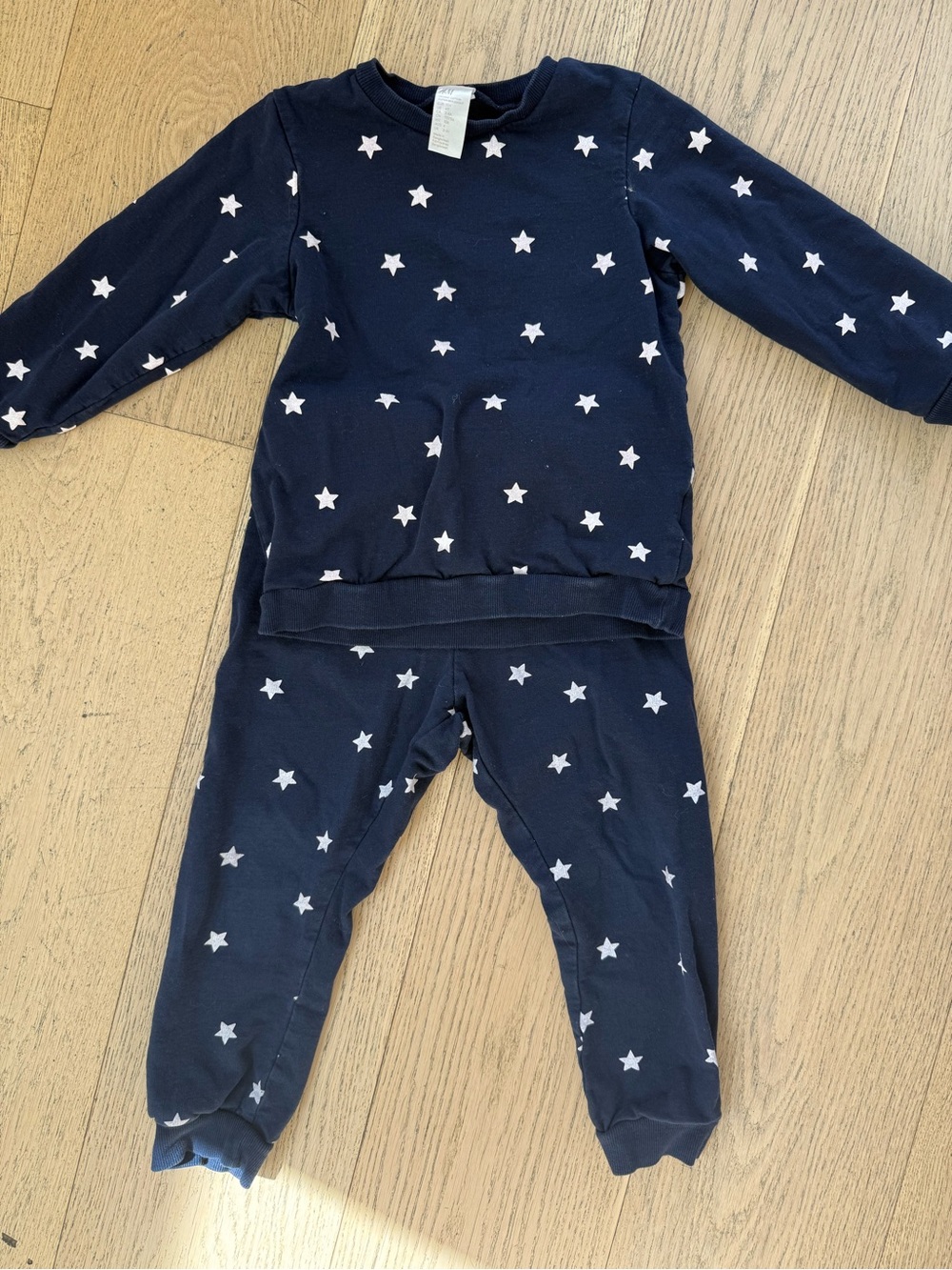 H&M Navy and White Star-Print Kids Pajama Set